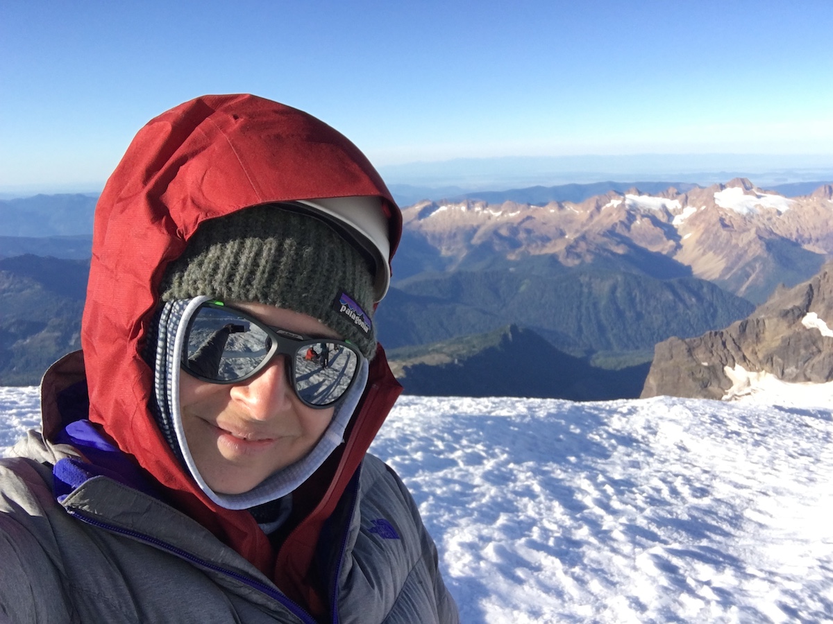 Ana Beatriz Cholo on the Easton Glacier of Mt. Baker, Washington, September 2017. [Photo] Ana Beatriz Cholo collection