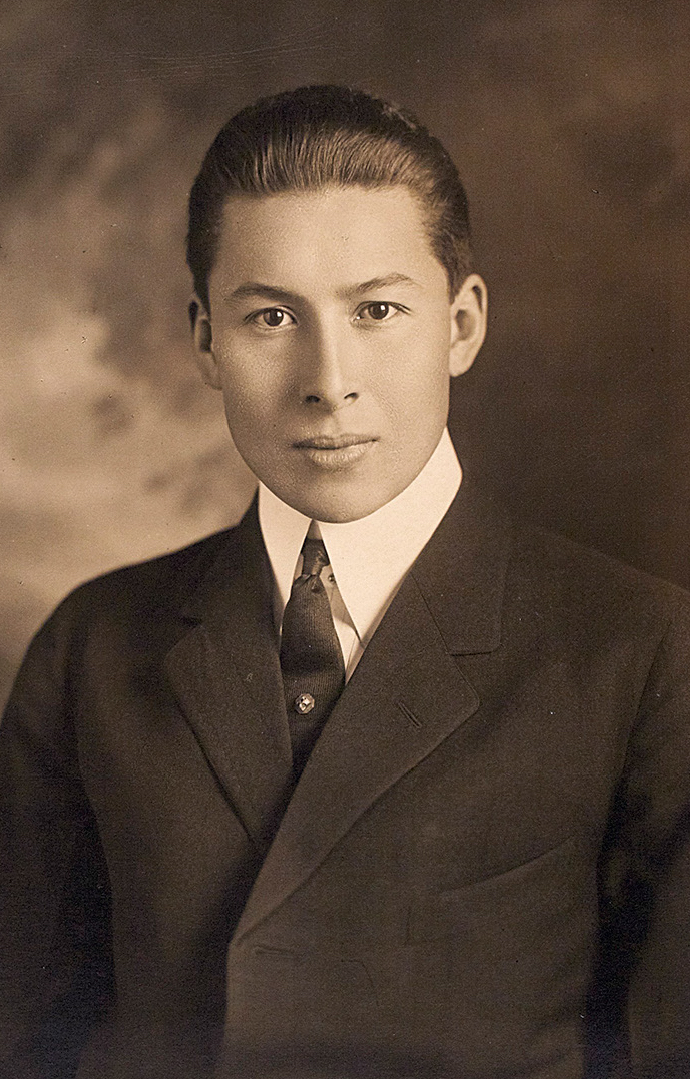 A portrait of Walter Harper (1892-1918) at the Mount Hermon School. [Photo] Yvonne Mozee Collection, University of Alaska, Fairbanks.