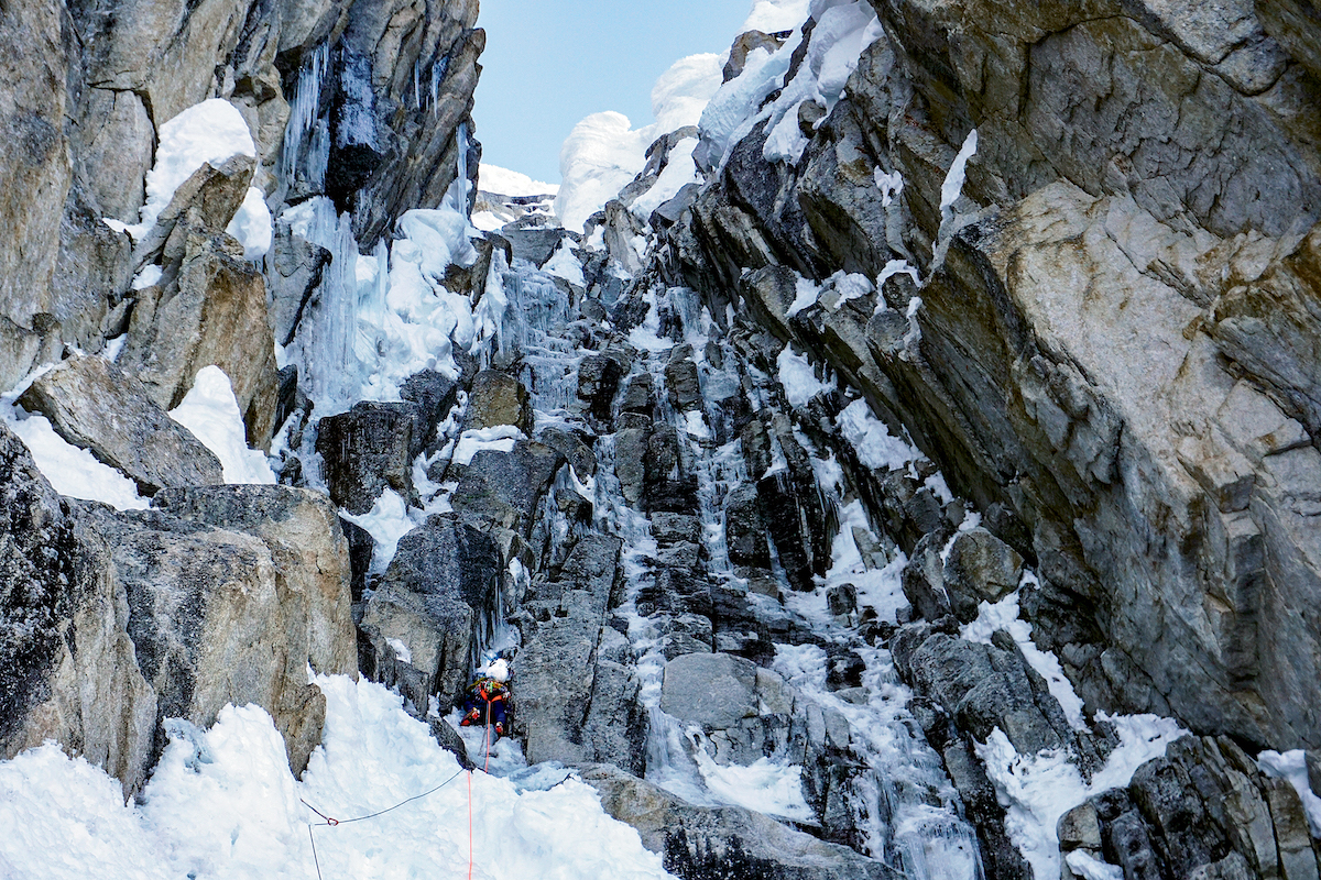 Wright on the first day of the climb. [Photo] Graham Zimmerman