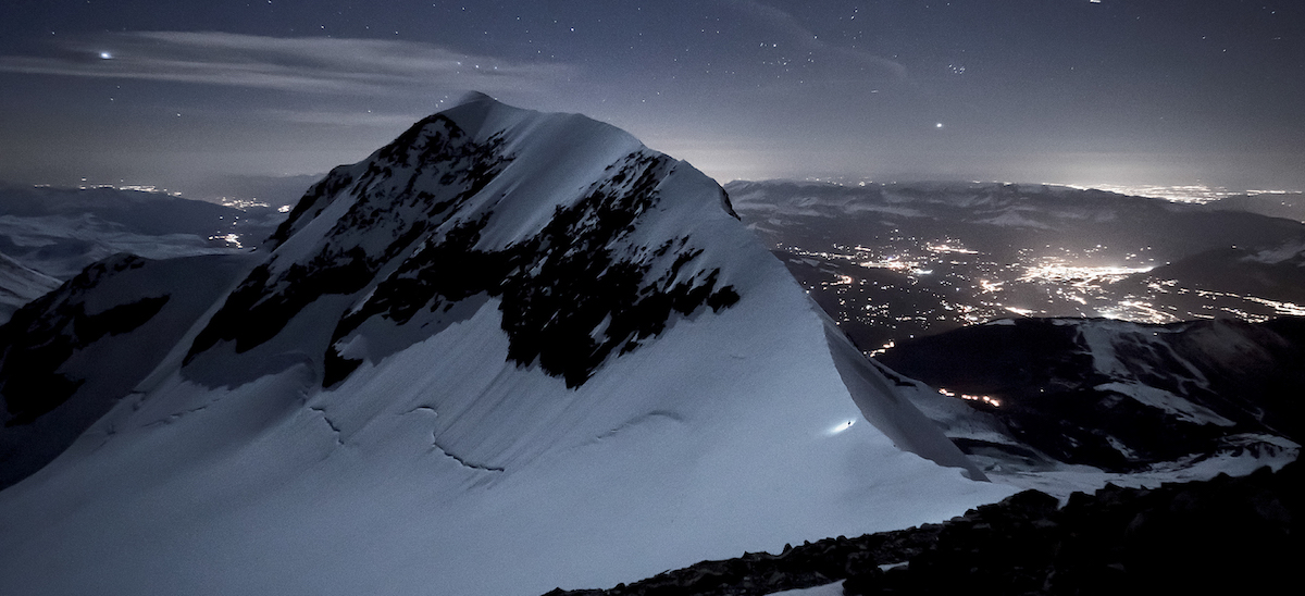 Vivian Bruchez at the Col de Bionnassay. [Photo] Ben Tibbetts