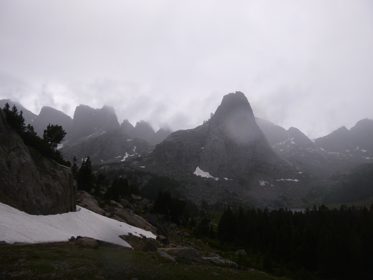 A storm settles over the Cirque of the Towers, Wind River Range, Wyoming. [Photo] Derek Franz