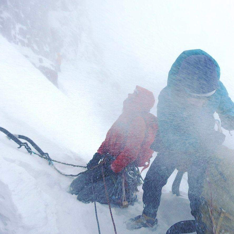 Suzana EL Massri in Scotland with Slovenian climbers Sara Jaklic (pictured) and Marija Jeglic (photographer). [Photo] Marija Jeglic