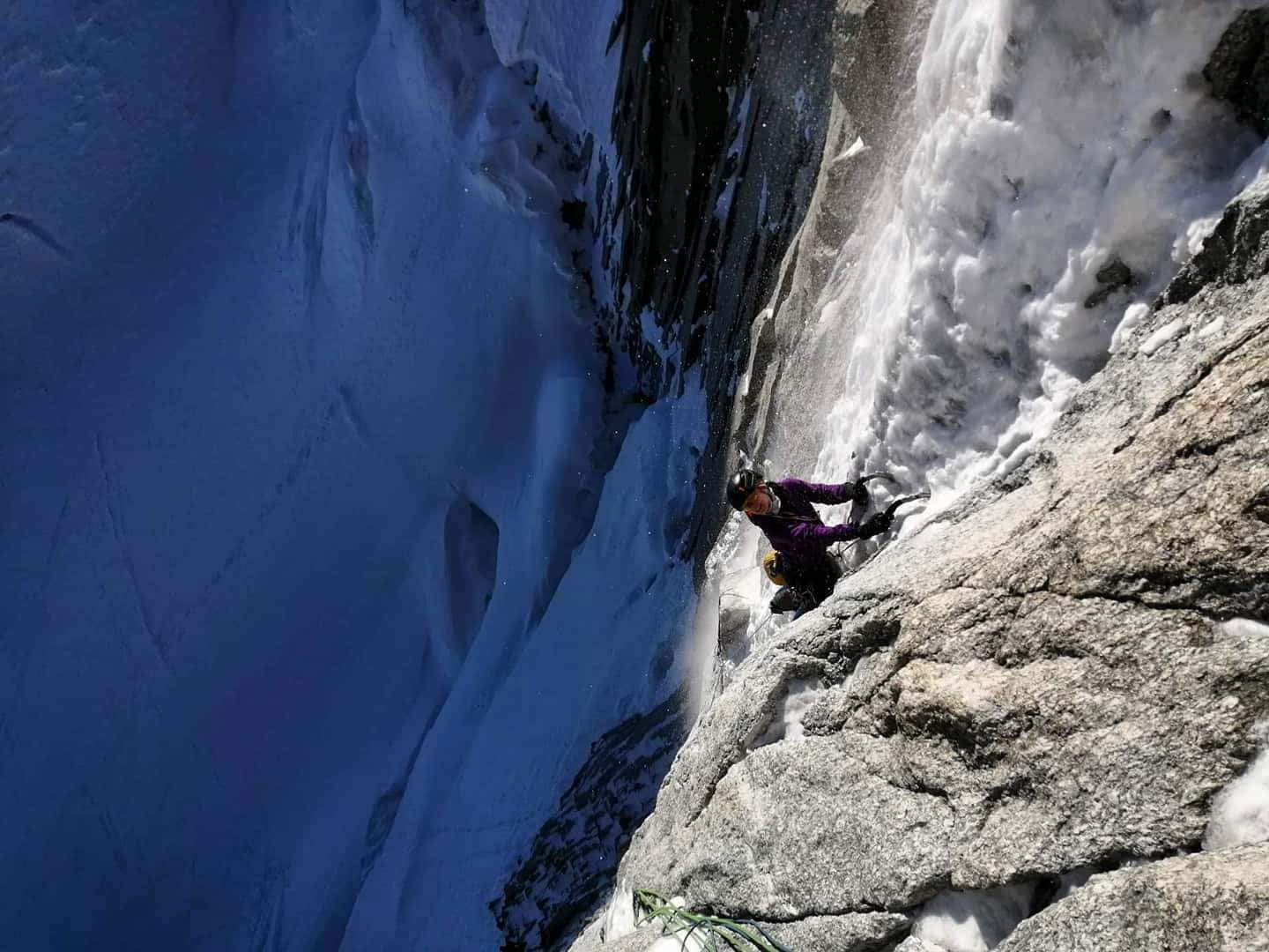 Supercouloir on Mt Blanc du Tacul, Chamonix, France. [Photo] Tim Exley