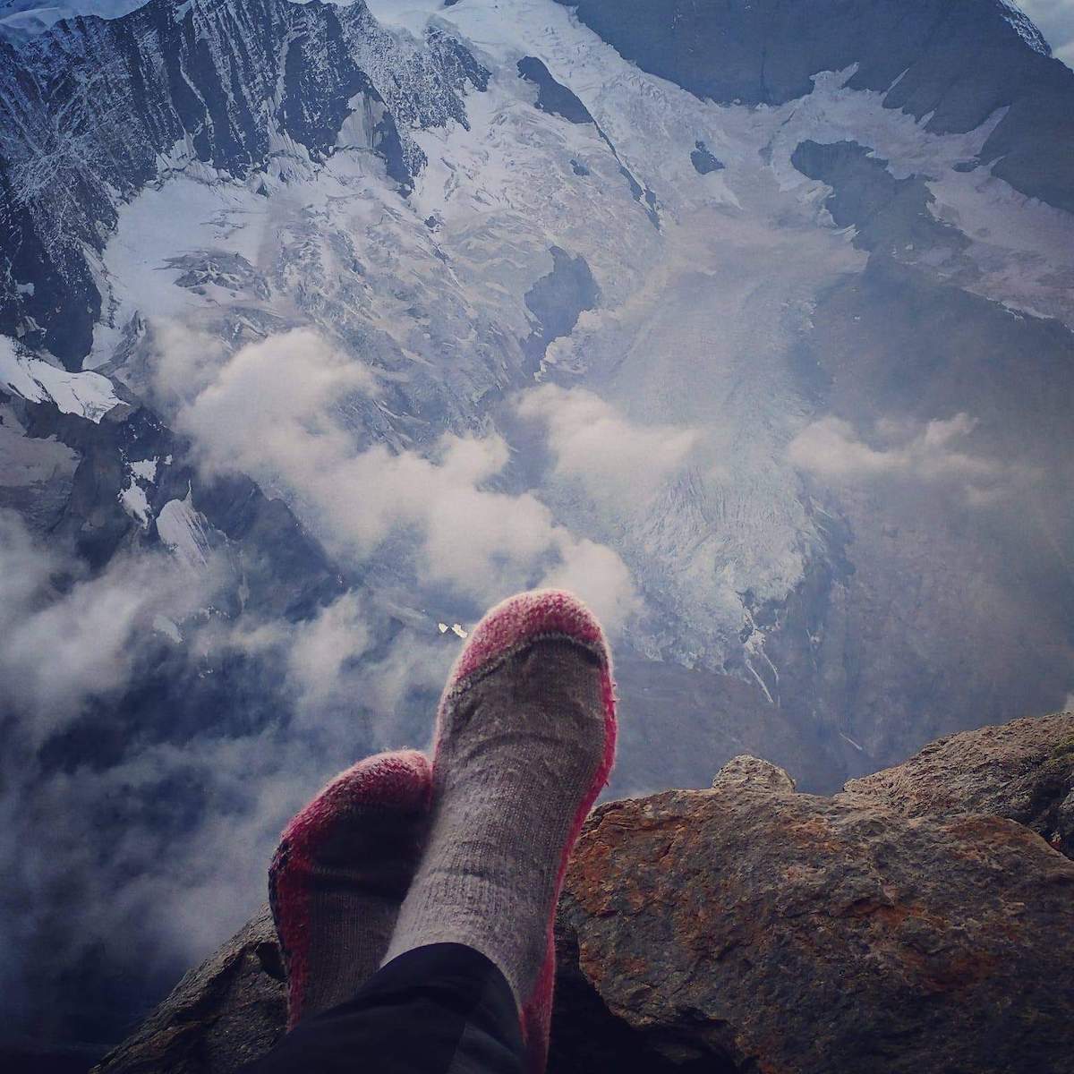 Bivying on the Schreckhorn-Lauteraarhorn Traverse, Alps, Switzerland. [Photo] Suzana EL Massri