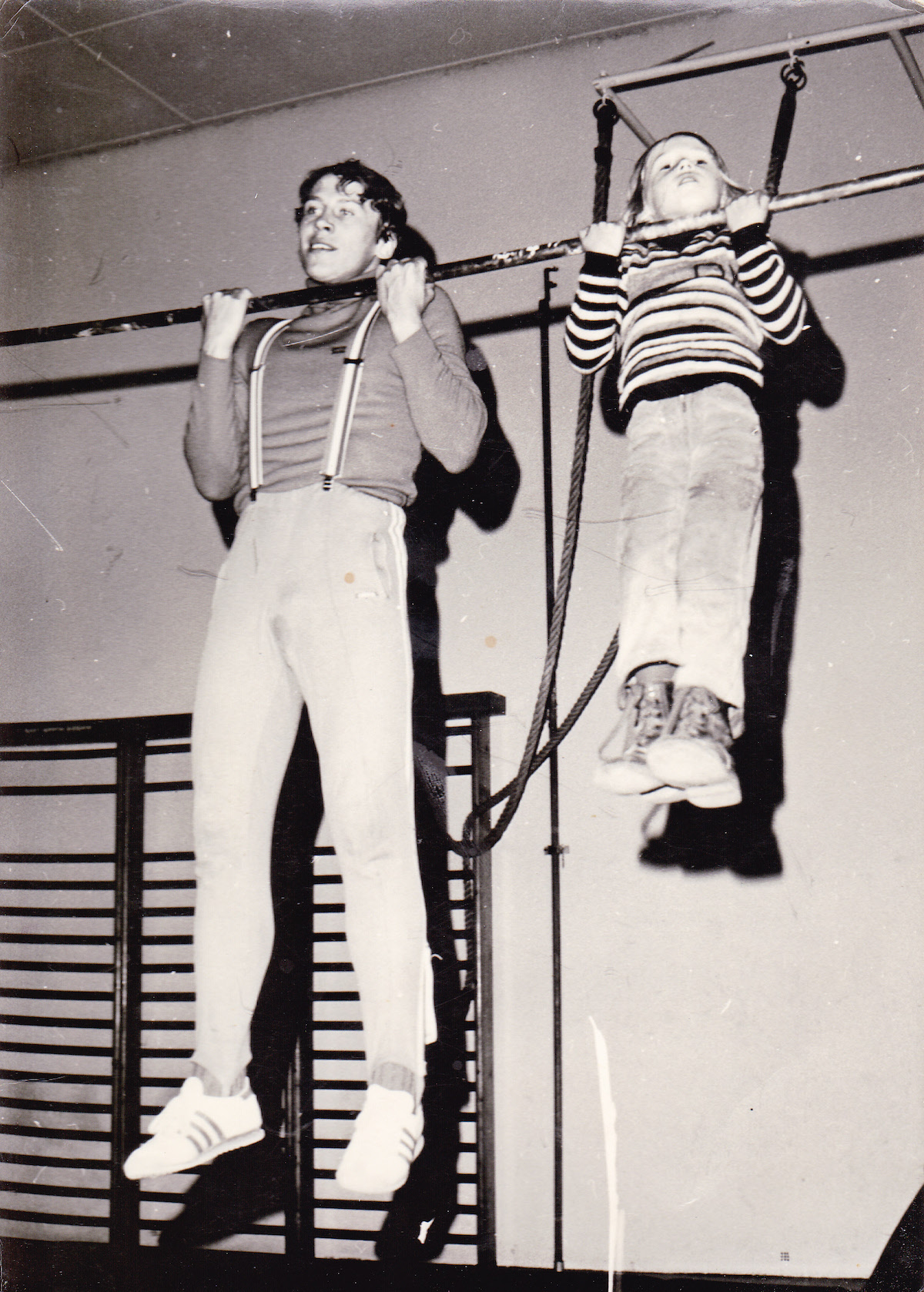 Zaplotnik training with one of his sons. [Photo] Nejc Zaplotnik collection