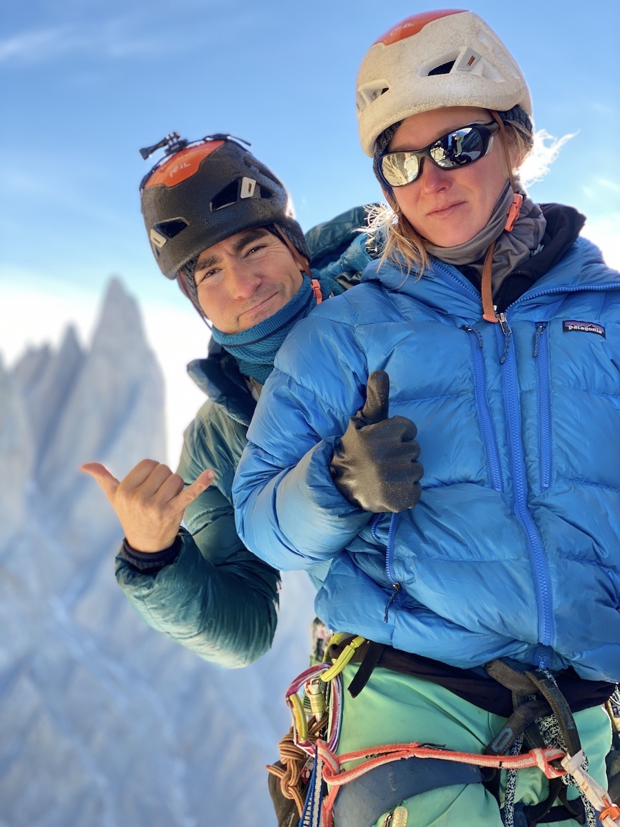 Priti Wright with her husband Jeff in Patagonia. [Photo] Wright collection, courtesy of the American Alpine Club