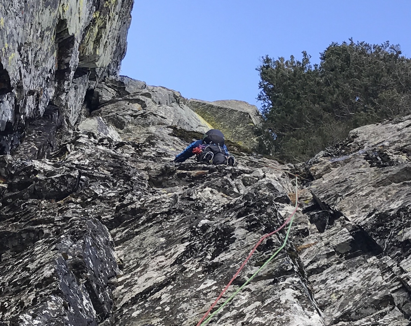 Jess Roskelley climbs a mixed pitch on the first ascent of Raggedy Man (5.9 WI4+) in Montana's Cabinet Mountains, March 20. [Photo] Scott Coldiron