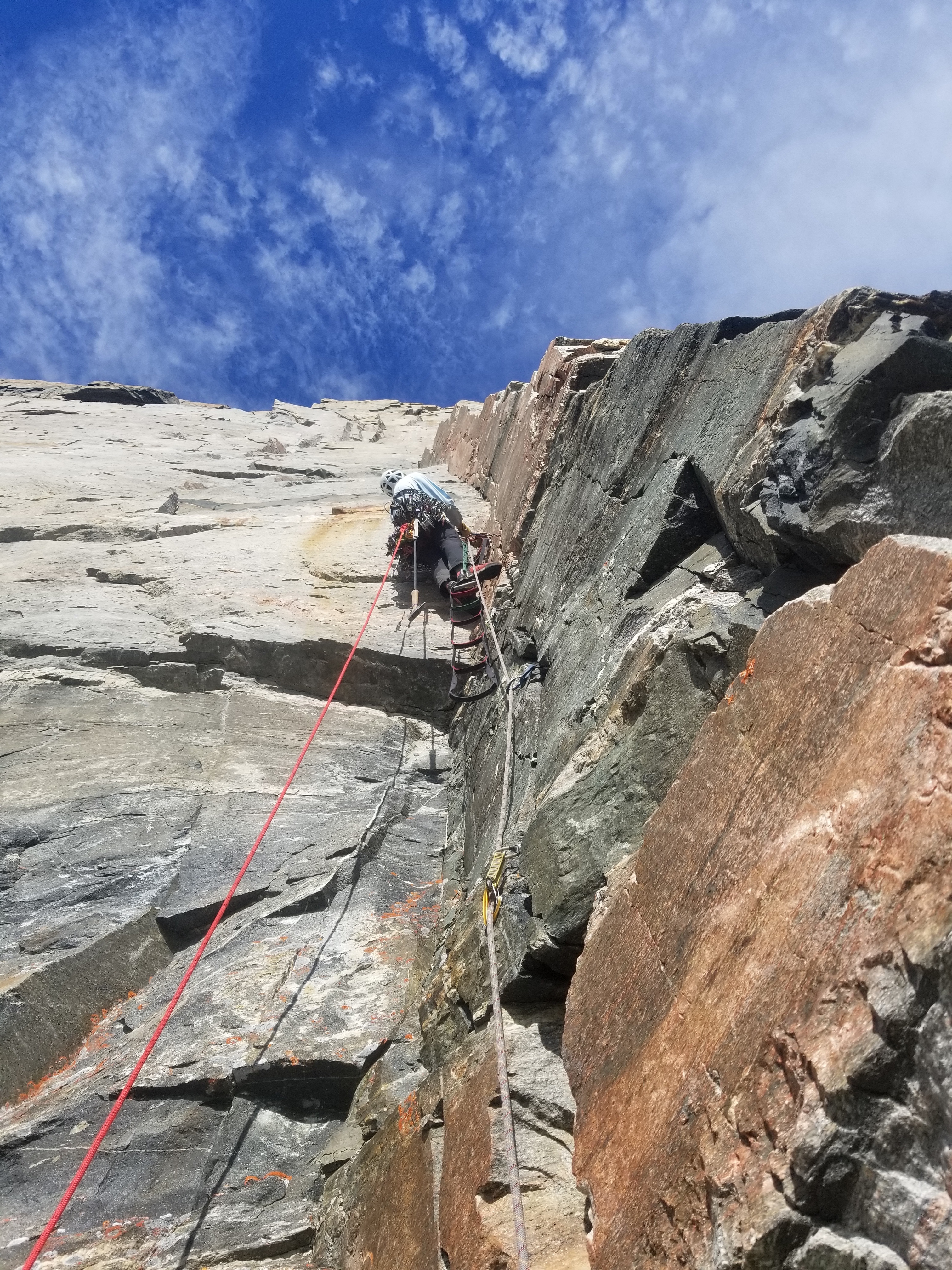 Ryan Little leads the Red Dihedral on Pitch 11. [Photo] Sam England