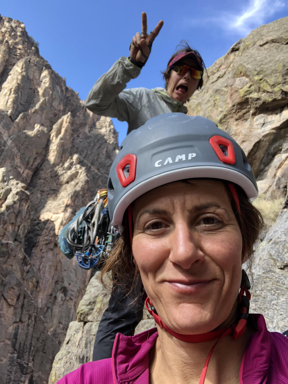 Mary Harlan (foreground) and Sorkin in the Black Canyon. [Photo] Mary Harlan