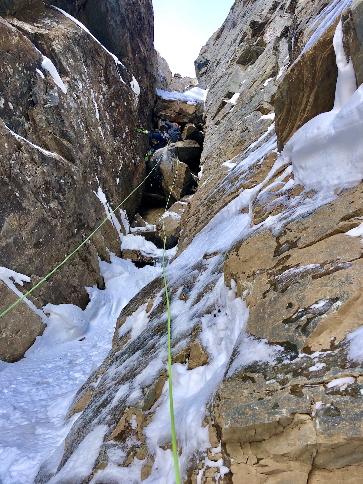 Coldiron on the sustained M7 pitch on Day 2. [Photo] Jess Roskelley