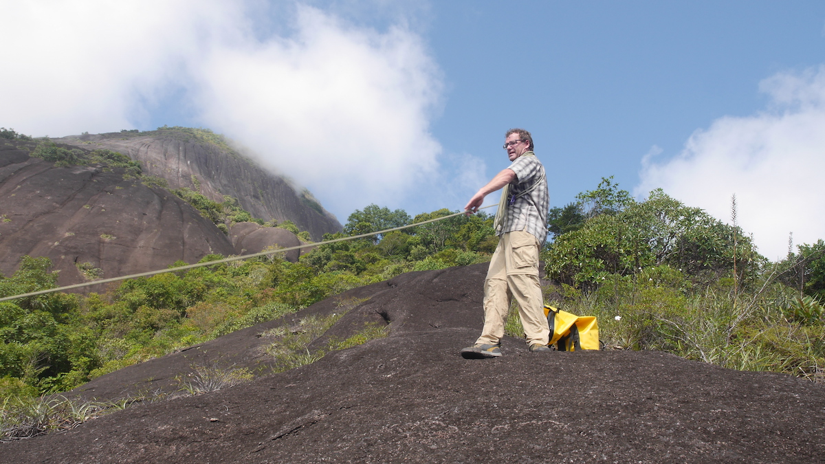 Damian Benegas on the northeast face of Cerro Parajito in 2015. [Photo] Courtesy of Benegas Brothers Productions