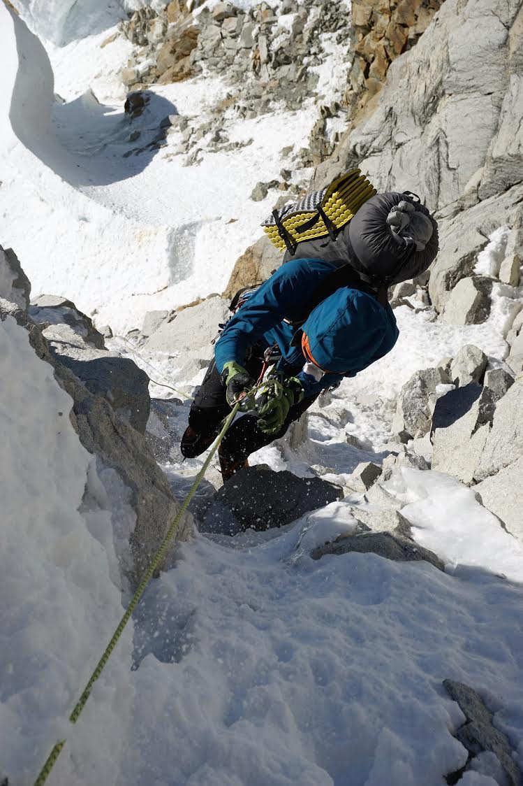 Alik Berg ascends a rope to regain their high point at the start of the headwall on Day 2. [Photo] Quentin Lindfield Roberts