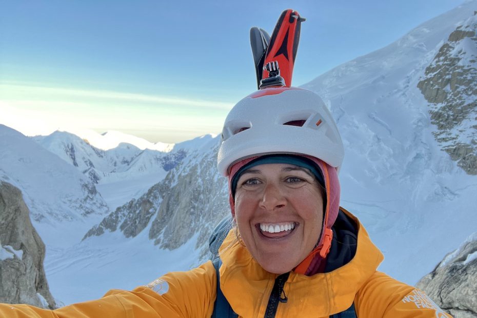 Chantel Astorga takes a stoked selfie during her solo ascent of Denali's Cassin Ridge. [Photo] Chantel Astorga