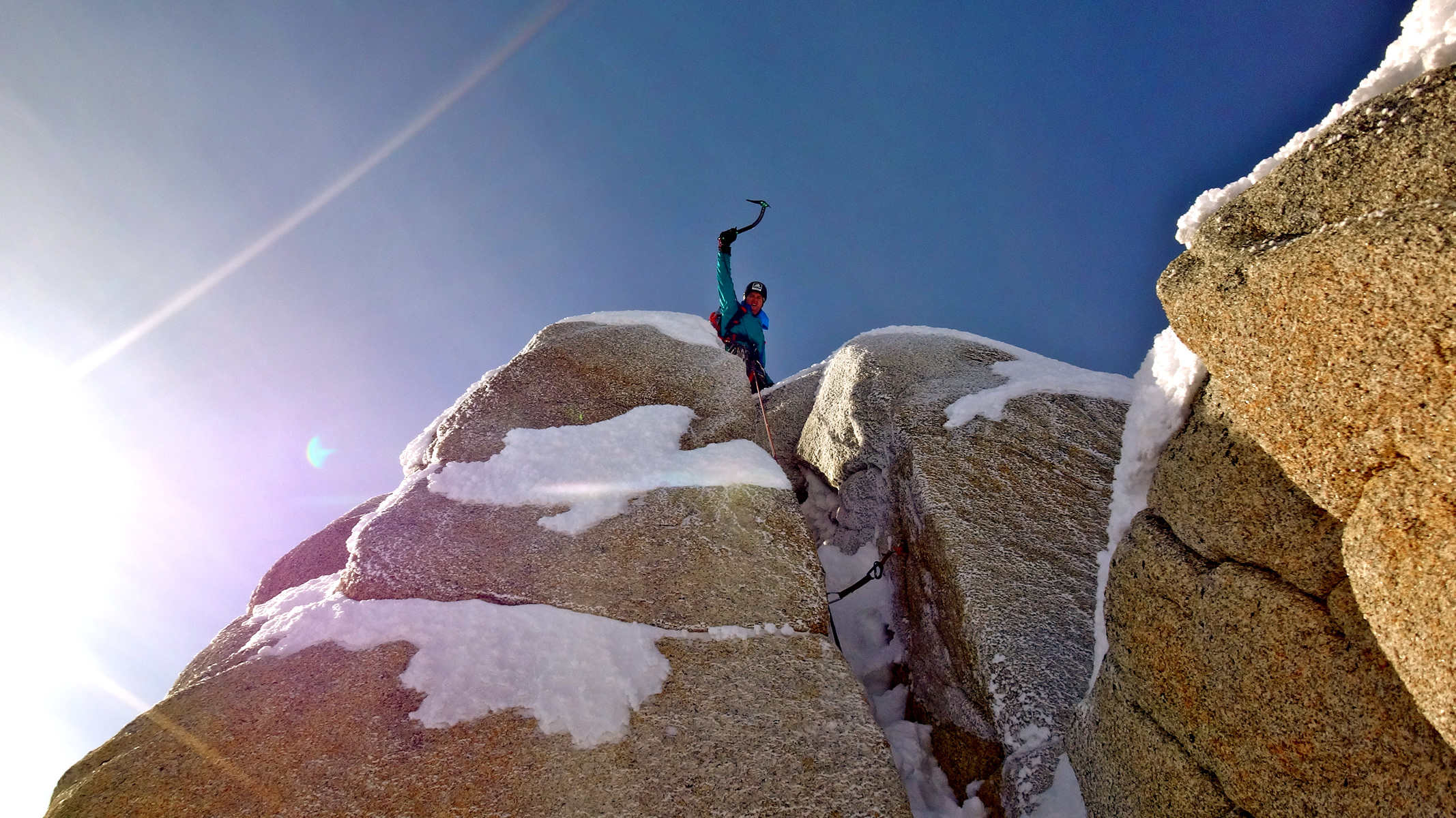Roskelley on the summit of the Citadel. [Photo] Benjamin Erdmann