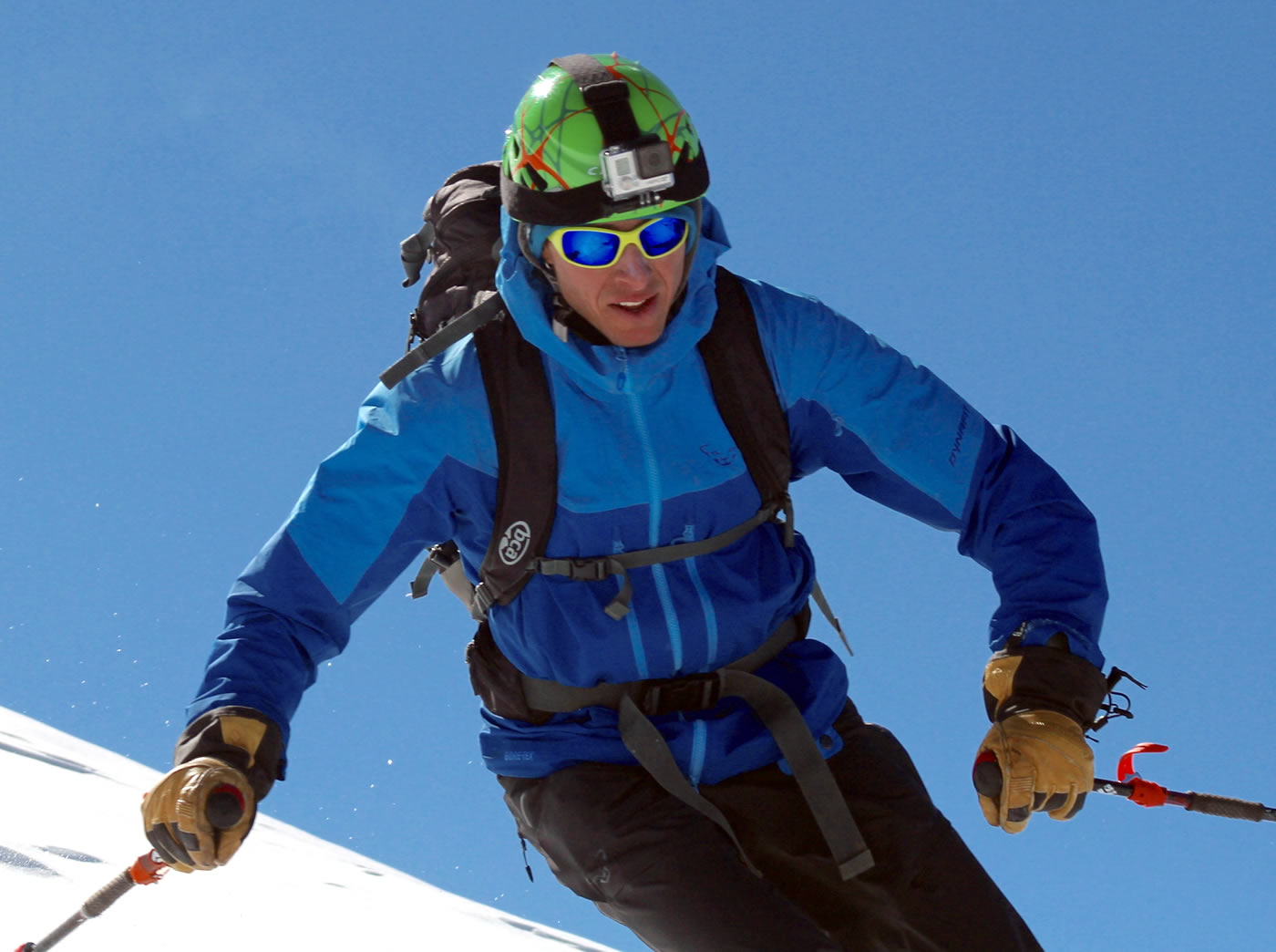 Mike Lewis wearing the Dynafit Yotei GTX Jacket in Chile. [Photo] Jack Klim