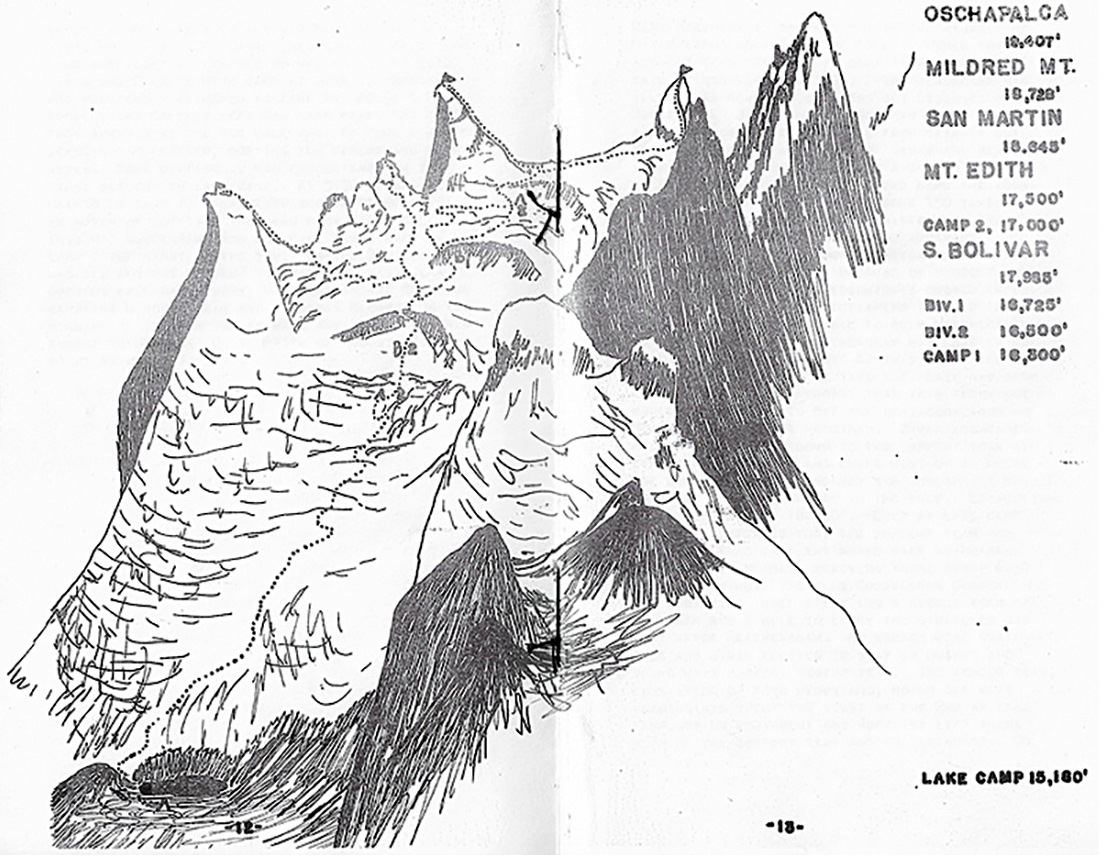 A map from the Explorers Club of Pittsburgh's report on their 1963 El Sangay Expedition. [Photo] Ed Roberson collection