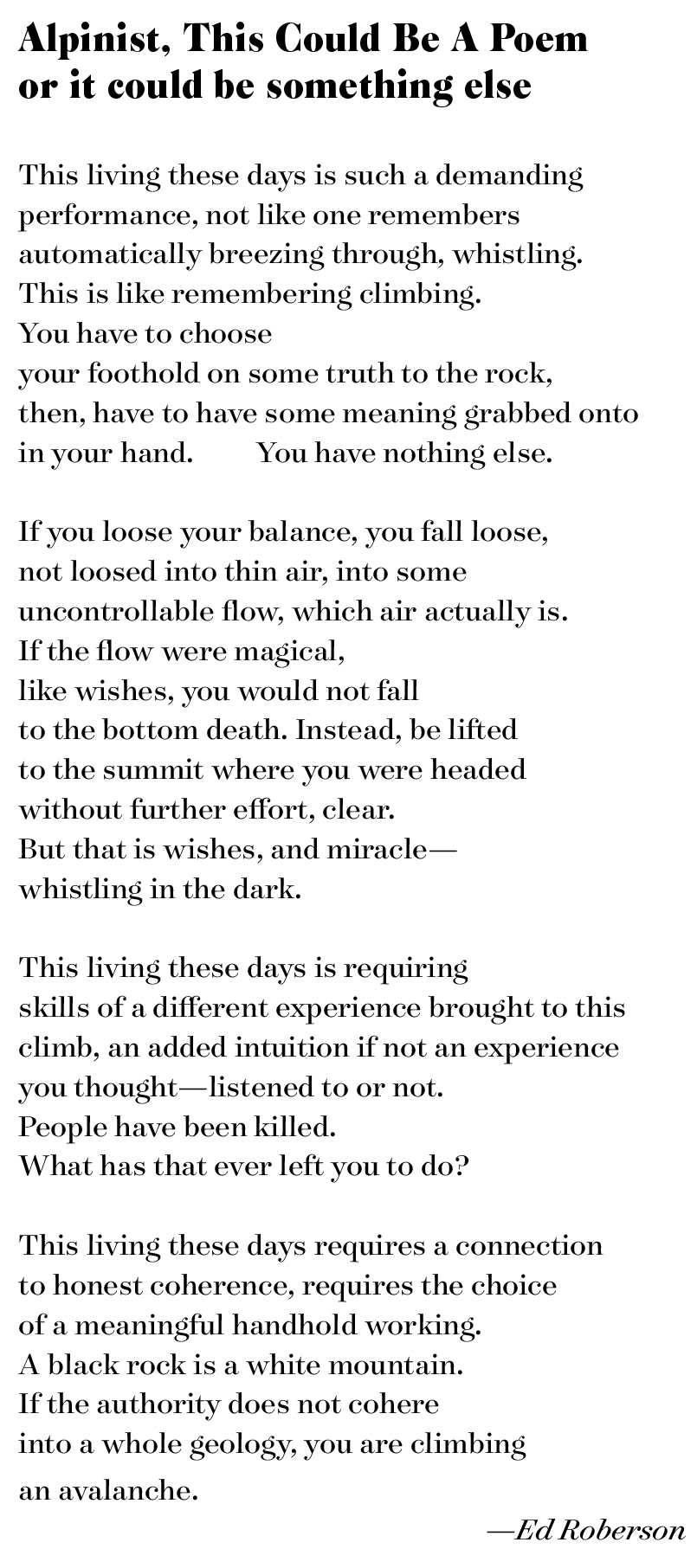 Alpinist poem