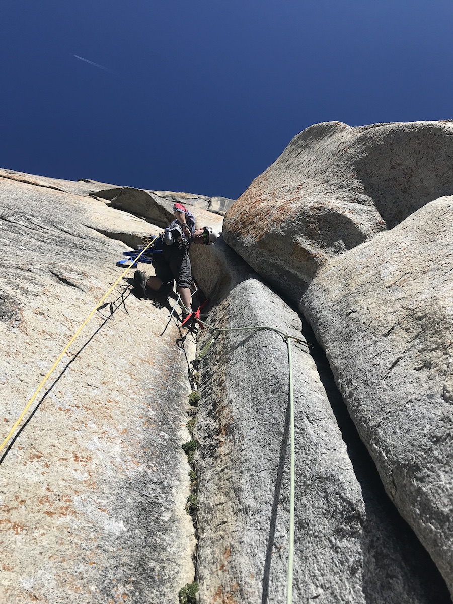Garrett Genereux leads a steep C2 pitch on the West Buttress. [Photo] Lance Colley collection
