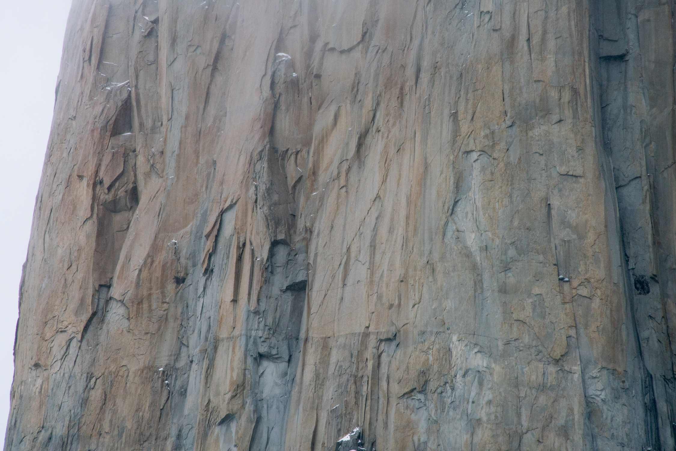 The tiny dots of team's portaledge camp is barely visible on the right side of the frame.[Photo] Courtesy of Nico Favresse, Siebe Vanhee and Sean Villanueva O'Driscoll