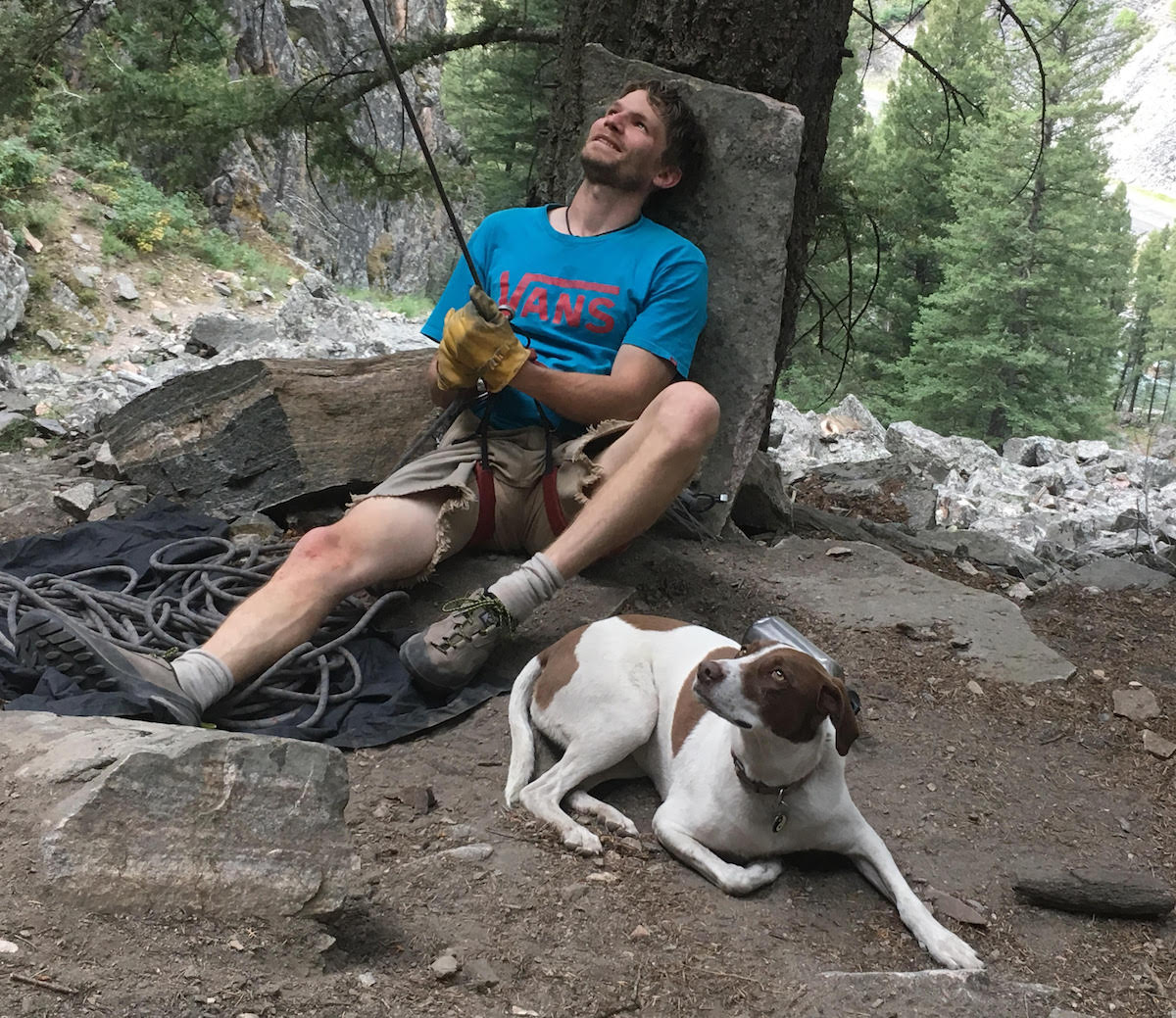 Alpinist Digital Editor Derek Franz enjoys a good seat for belaying a toprope in Gallatin Canyon, Montana. Sitting while belaying from the ground is never an ideal practice. Four prominent climbing organizations are partnering to standardize the way safety practices are taught across the country. [Photo] Mandi Franz