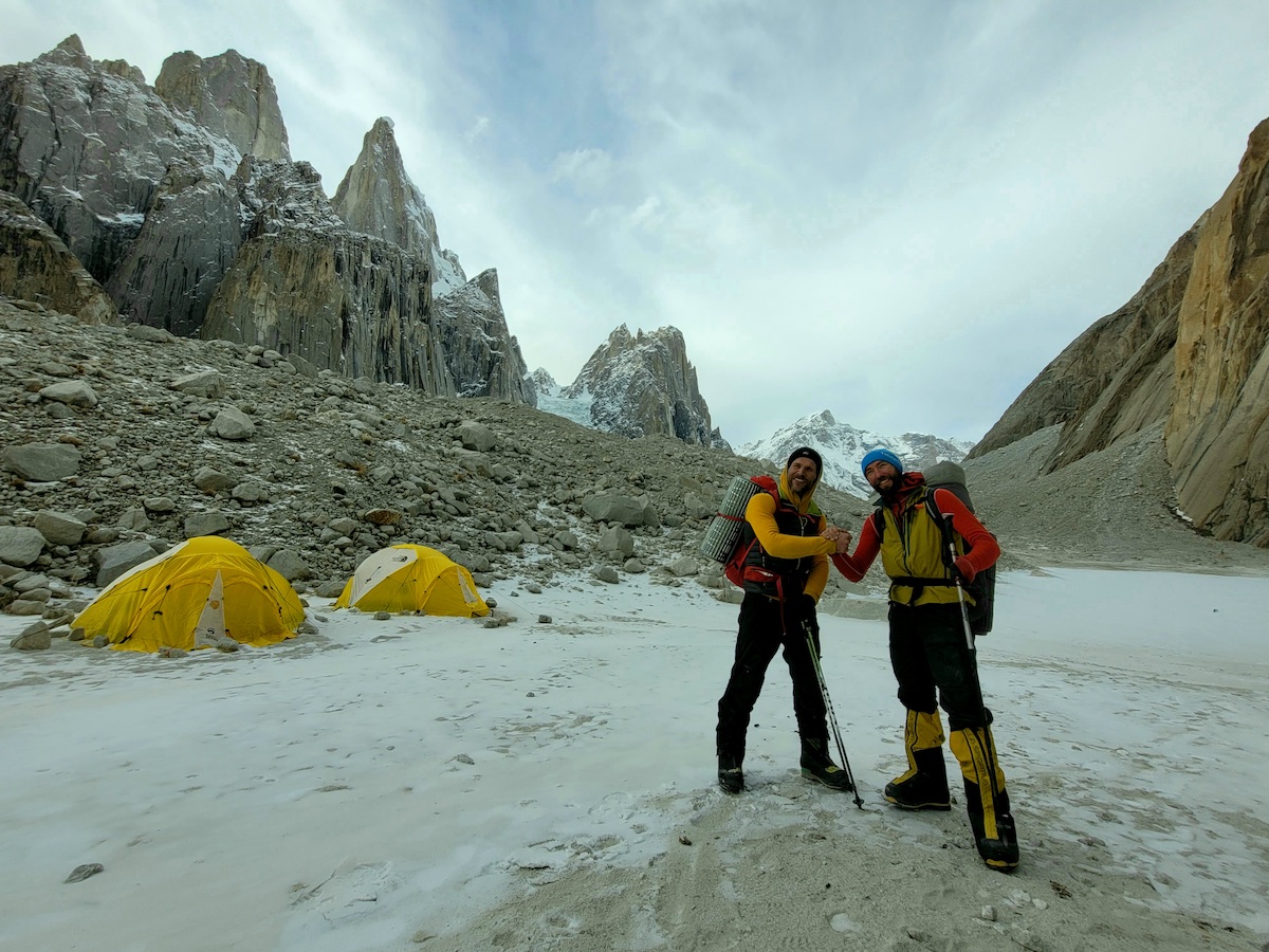 Yeti, left, and Dany at base camp. [Photo] Marcin Tomaszewski collection
