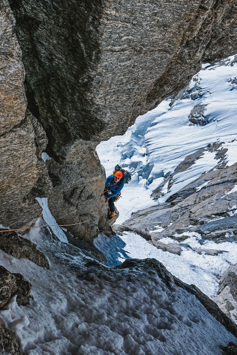 Novak on Cerro Kishtwar. [Photo] Marko Prezelj