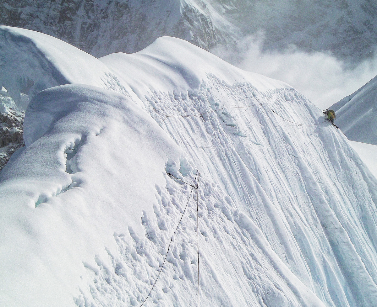Taniguchi on her 2011 attempt, with Yasuhiro Hanatani, to climb a line that would connect the Kahiltna Peaks and the Cassin Ridge of Denali (20,310')--the unfinished route where Tatsuro Yamada and Yuto Inoue disappeared in 2008. [Photo] Yasuhiro Hanatani