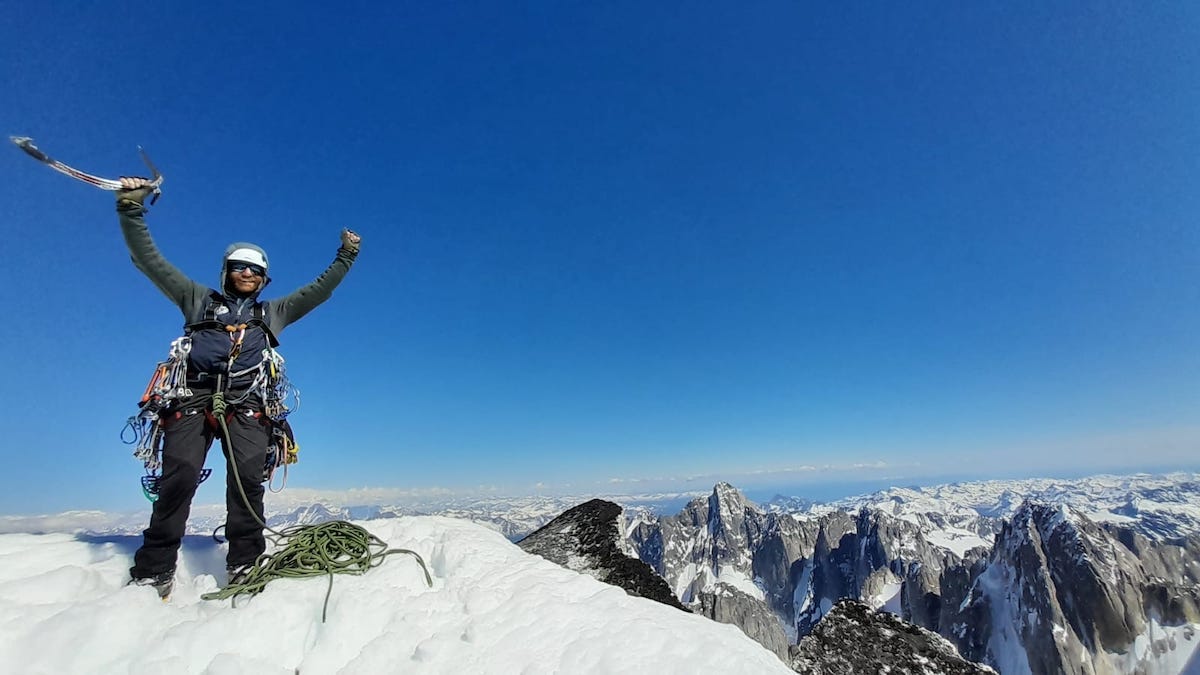 Summit of Kichatna Spire. [Photo] Mark Thomas/Mike Turner collection