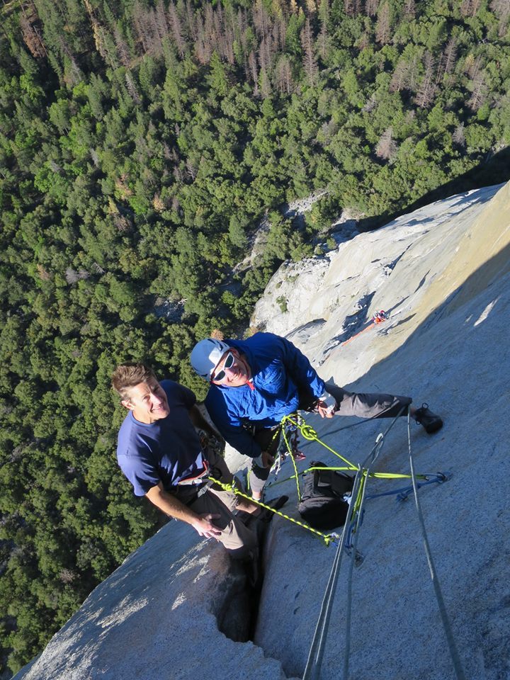 Jason Wells, left, and Tim Klein on the Nose of El Capitan, 2017. [Photo] Courtesy of Stefan Griebel