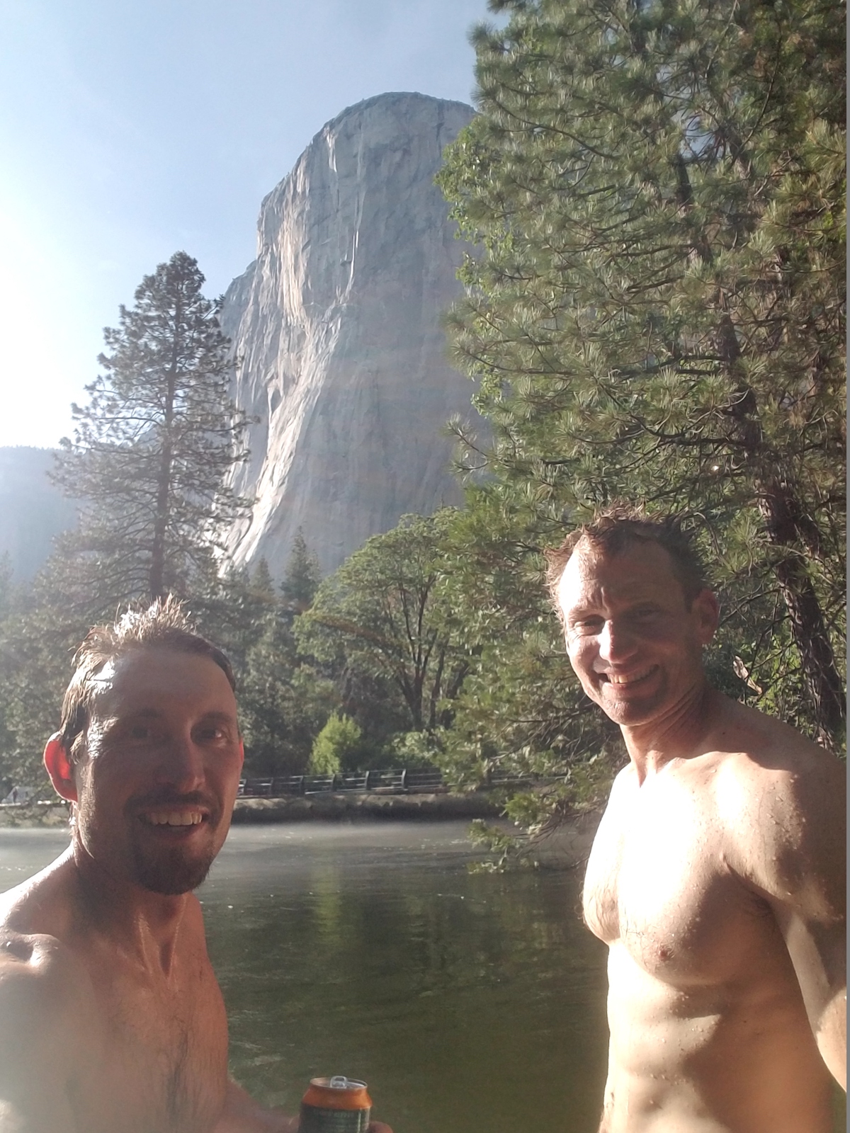 Stefan Griebel, left, and Klein after climbing El Cap, 2017. [Photo] Courtesy of Stefan Griebel