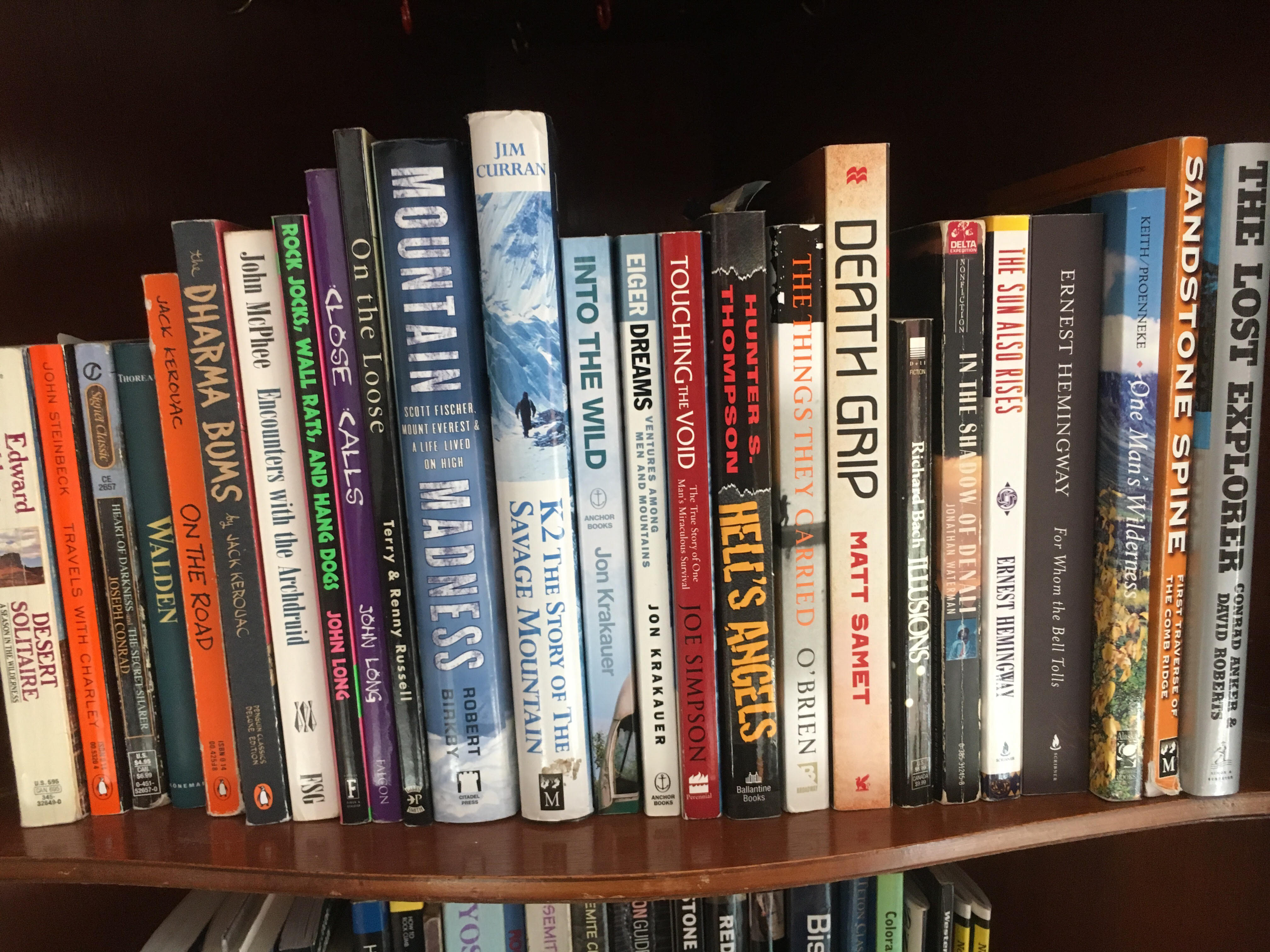 A climber's bookcase. [Photo] Derek Franz