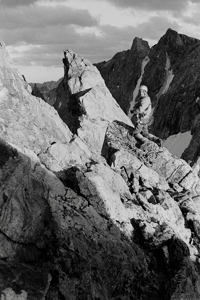 Lou Dawson on Cutthroat Spire. [Photo] Michael Kennedy