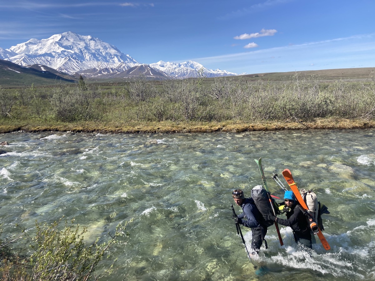 Crossing a stream on the hike out. [Photo] Mike Gardner collection