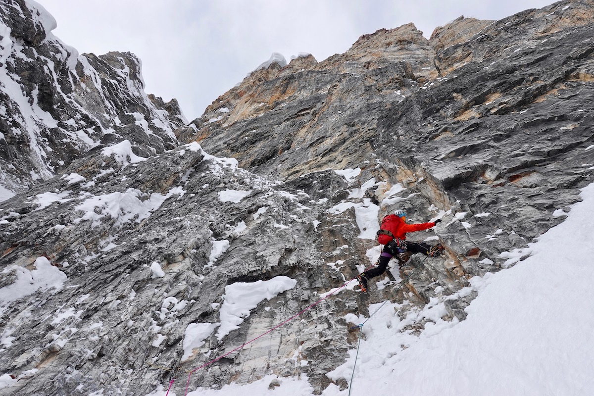 Harrington leads off the bivy. [Photo] Courtesy of Ines Papert, Luka Lindic and Brette Harrington