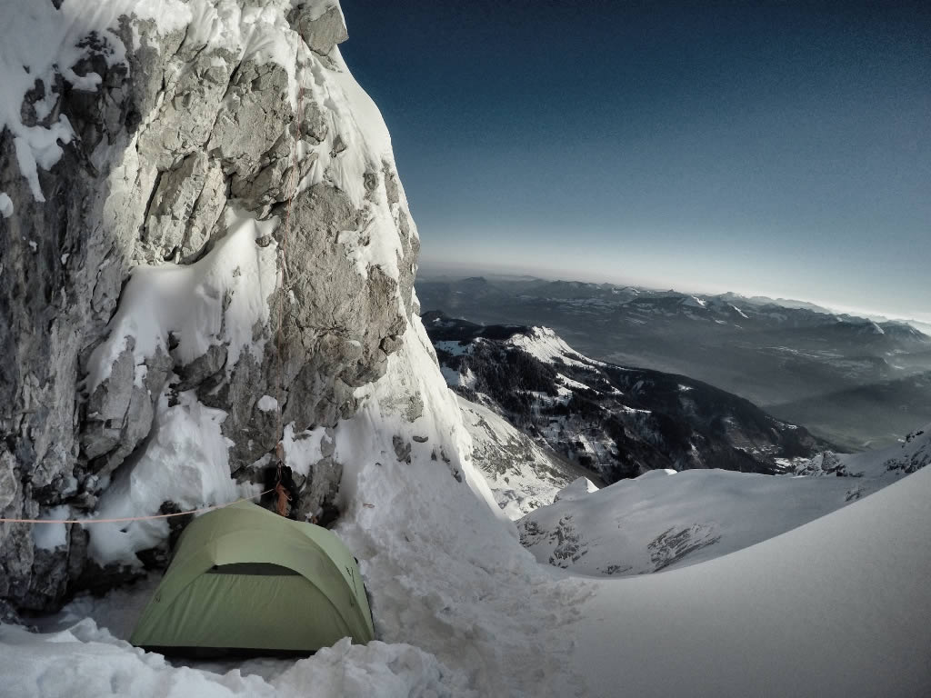 The bivy on the Wetterbock. [Photo] Fabian Buhl