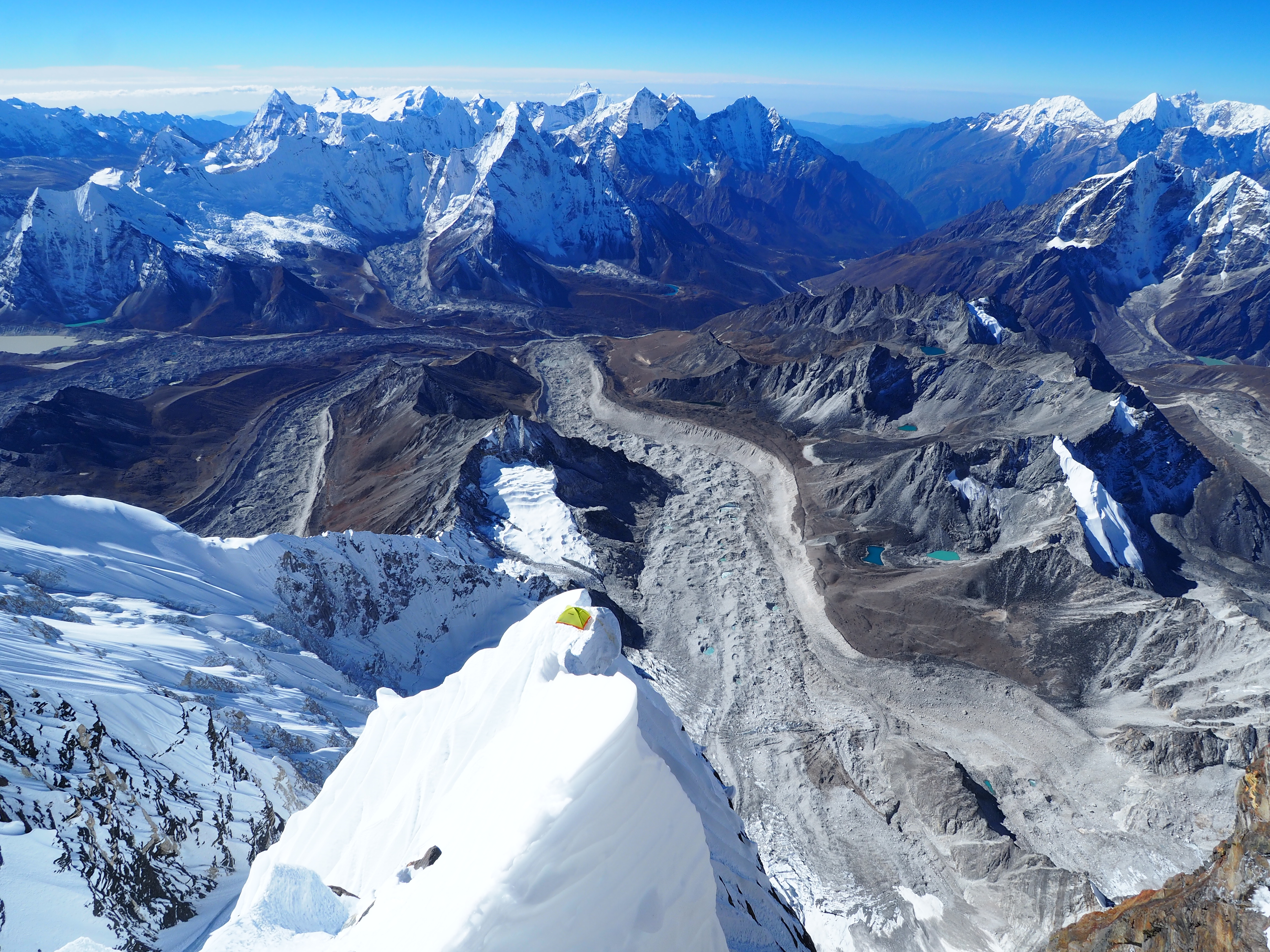 Looking down on Camp 5. [Photo] Courtesy of Helias Millerioux, Benjamin Guigonnet, Frederic Degoulet