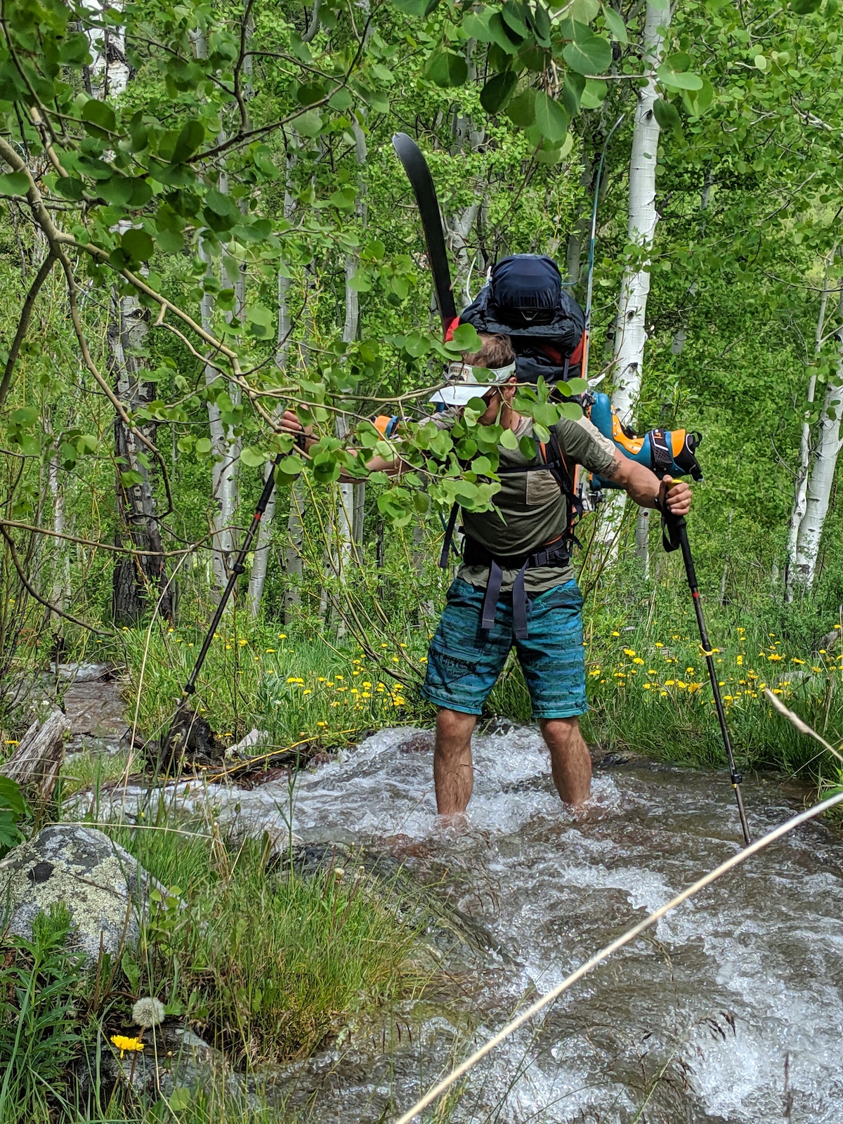 The Mutant pack carries an overnight ski-mountaineering load really well through complex terrain. [Photo] Lillian Hancock