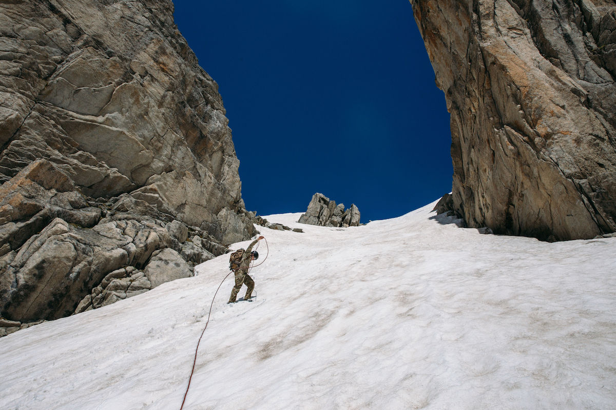 Fry descends a couloir on Chli Bielenhorn [Photo] Tyler Casey