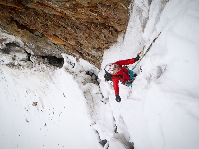 Pfaff on Peak 5750, Zanskar Range, India. [Photo] Lindsay Fixmer
