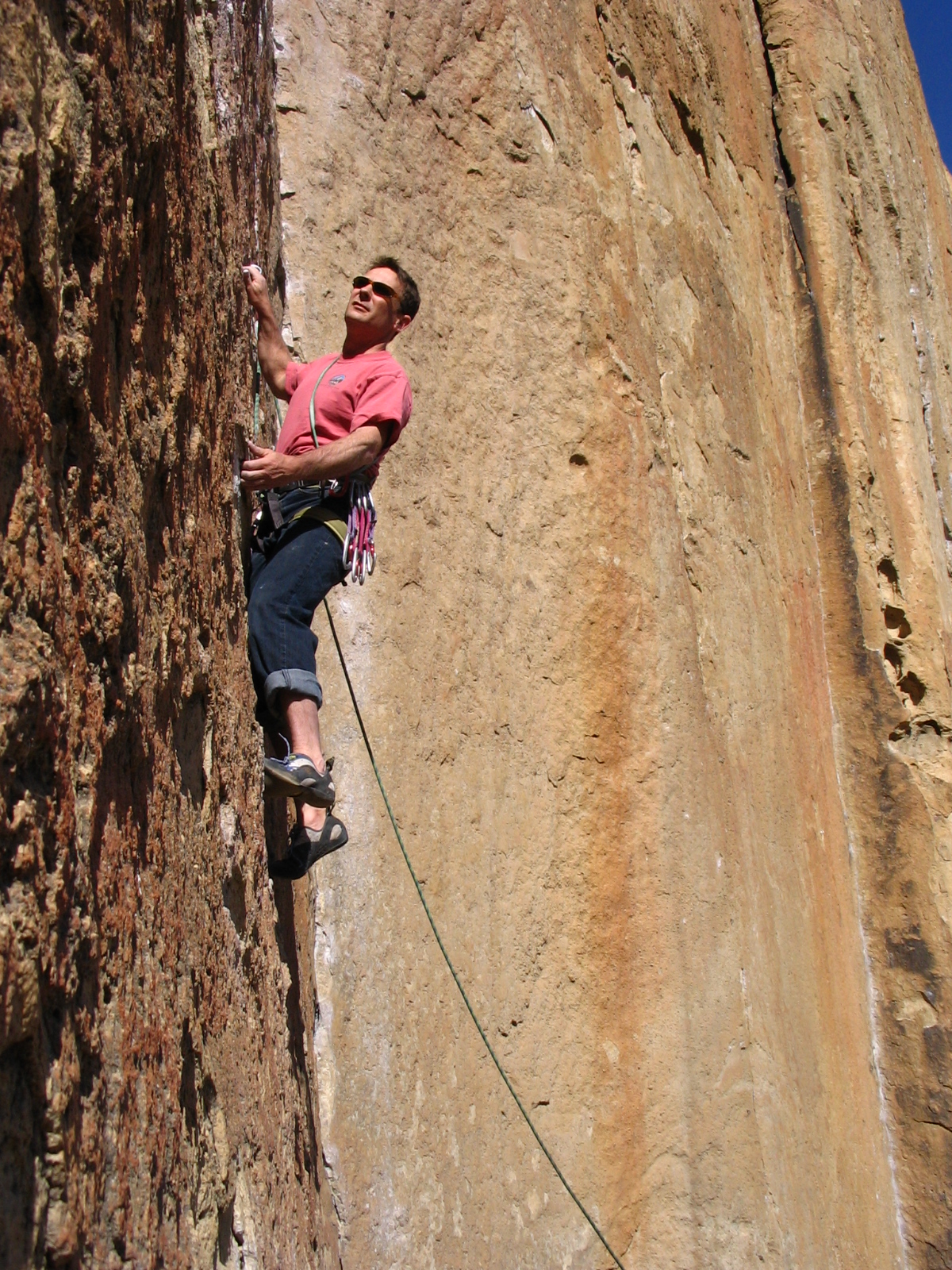Powers leading. [Photo] Courtesy of the American Alpine Club