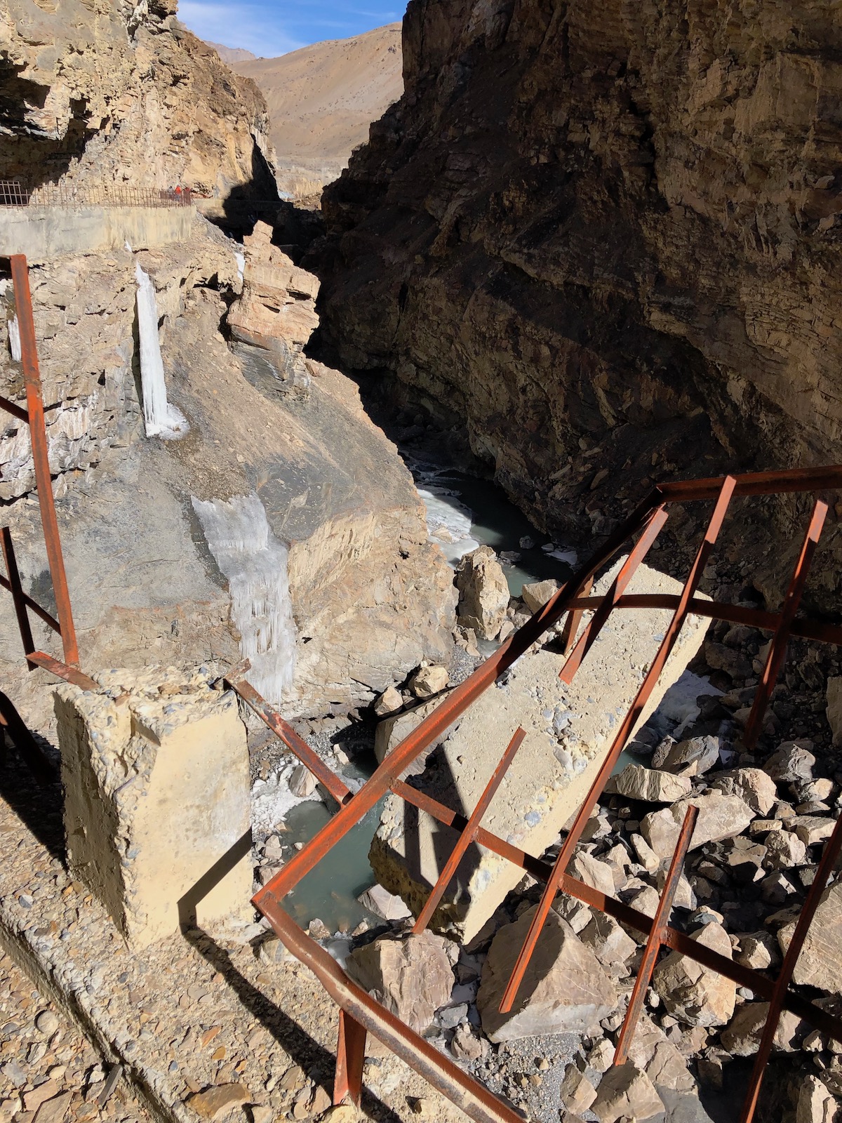 This photo shows some of the hazards that existed at the Lingti crag, which Novak and Delap dubbed Indiana Jones and the Crag of Doom. [Photo] Ari Novak