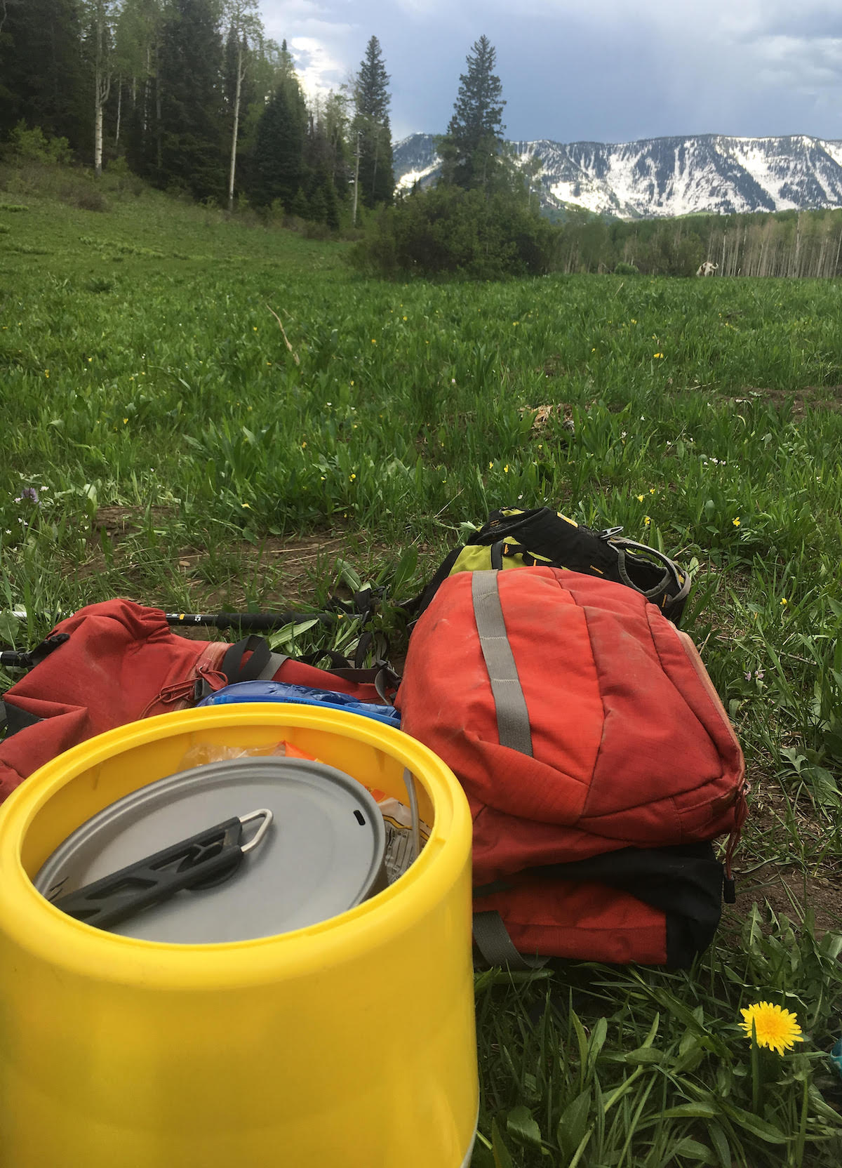 The Alpha Pot Cookset 2.1 fits into a standard bear keg. [Photo] Derek Franz