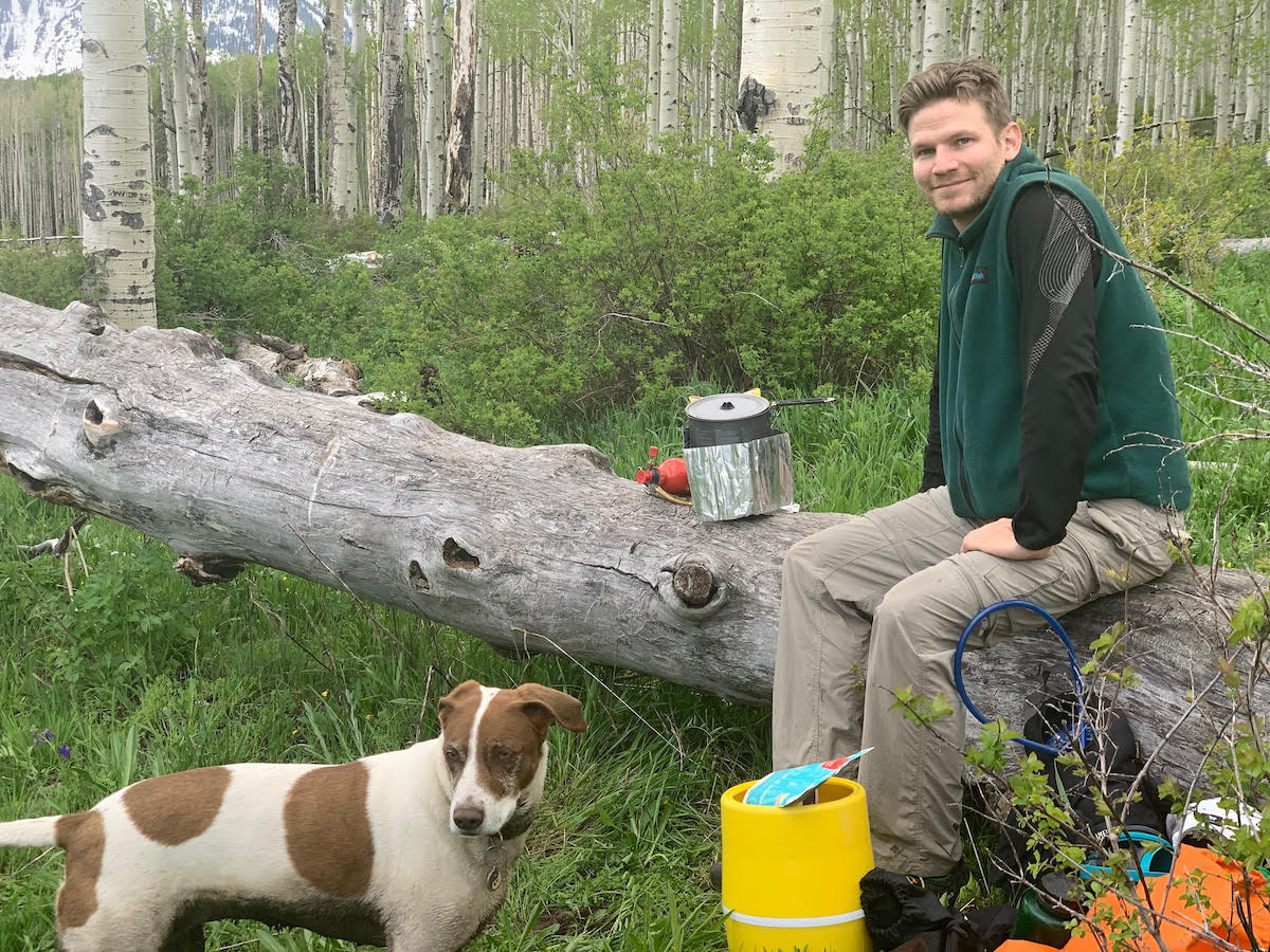The author and his furry trail companion. [Photo] Mandi Franz
