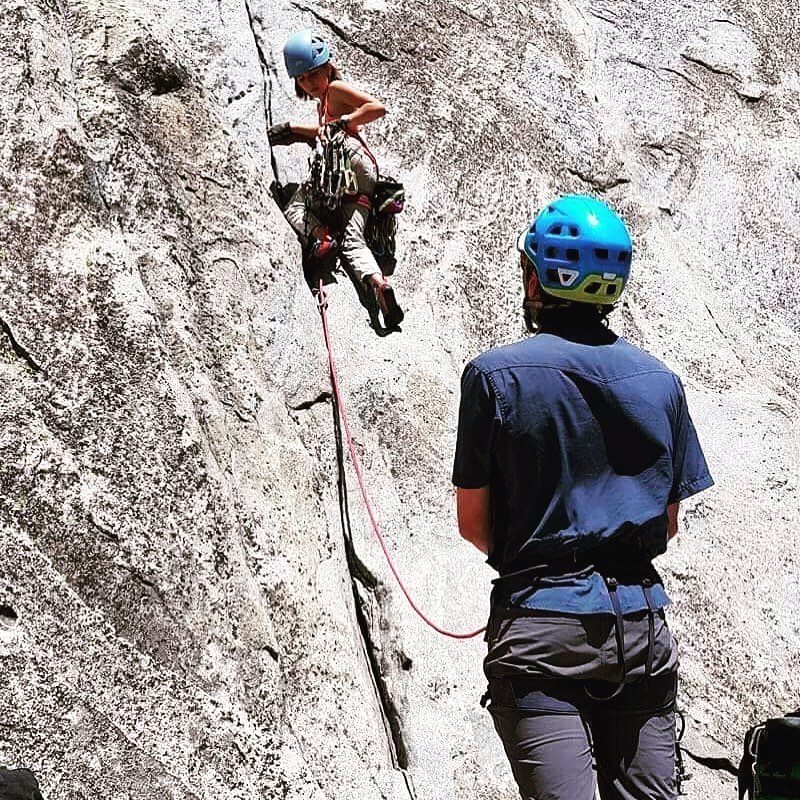 Selah casts off on Pine Line (5.7) to start the Nose. [Photo] Schneiter family collection