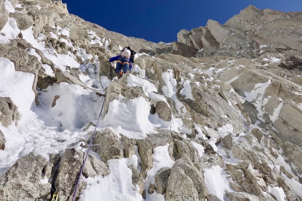 Cornell following on exposed mixed terrain. [Photo] Jackson Marvell