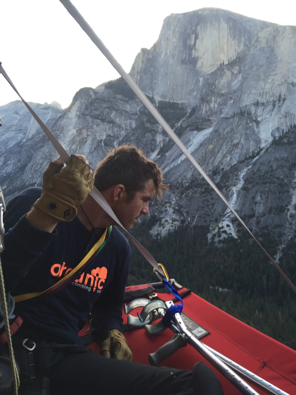 McKiernan enjoys the sunrise from a portaledge on Washington Column on his first attempt in 2015. [Photo] Alex McKiernan collection