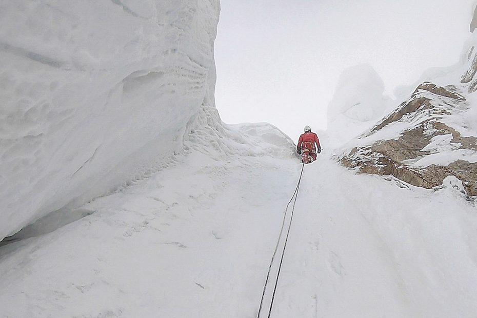 Sergey Glazunov on the final pitch that he climbed on the North Ridge of Latok I. He was reaching for freedom; his mode of life was unsophisticated, Glazunov's wife, Nina, wrote to Alpinist. [Photo] Alexander Gukov