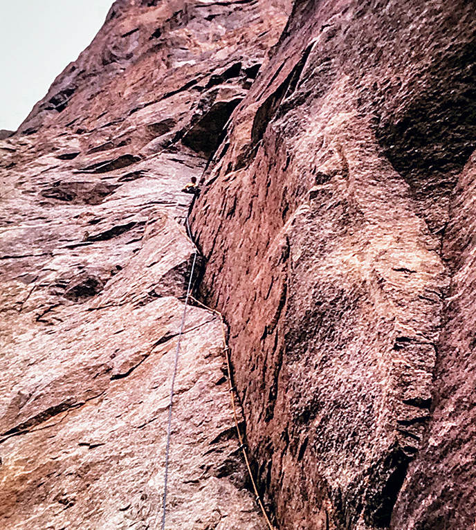 Wayne Goss on the Goss-Logan (V 5.9 A4). [Photo] Jamie Logan