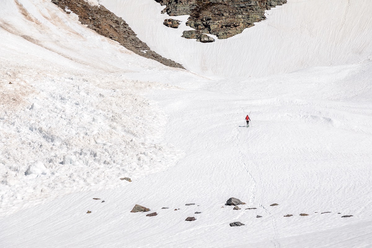On April 5, 2018, three skiers were caught in an avalanche while ascending Sentinel Pass in Alberta, Canada. When the snow settled, Michelle Kadatz, pictured, came to rest beneath thirteen feet of debris. [Photo] Tim Banfield