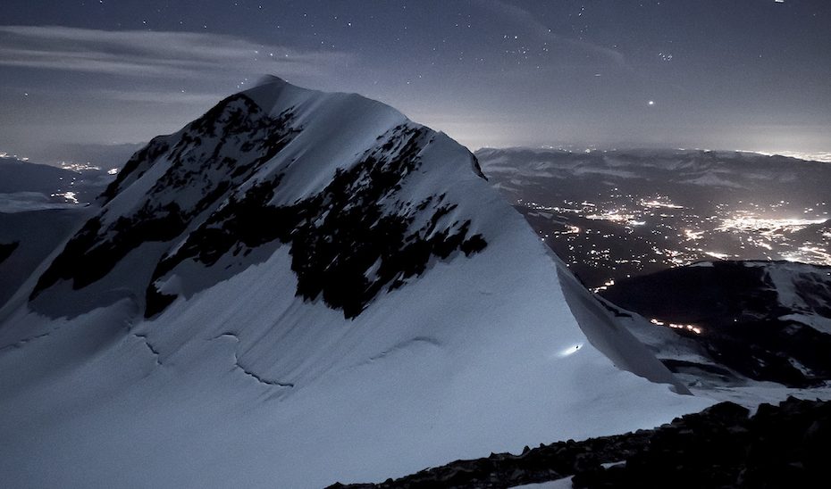 Vivian Bruchez at the Col de Bionnassay. [Photo] Ben Tibbetts
